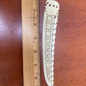 Vintage Celluloid Elephant Letter Opener with Intricate Detailing